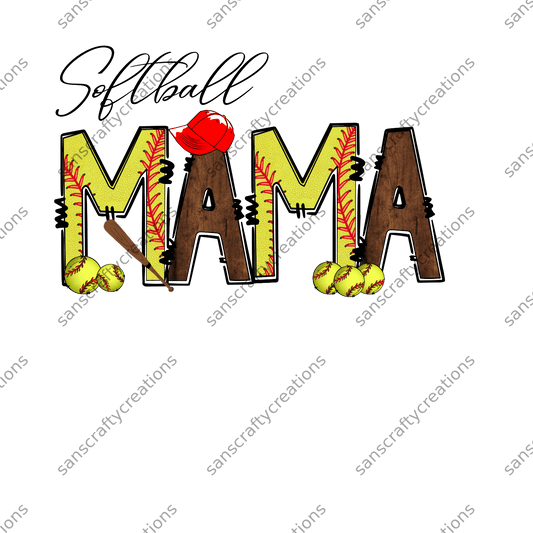 Softball MAMA-Transfer -  by SansCraftyCreations.com - 