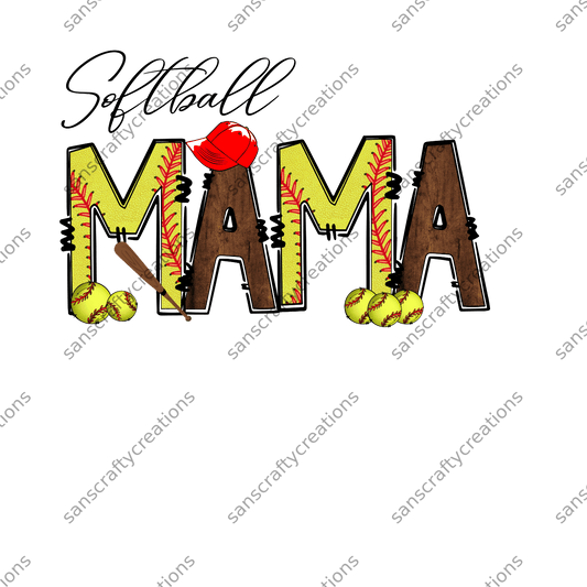 Softball MAMA-Transfer - by SansCraftyCreations.com -