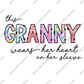 This Granny wears her heart on her sleeve-Transfer -  by SansCraftyCreations.com - 