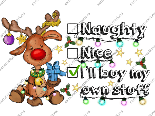 Naughty, Nice-Printed Heat Transfer Vinyl - by SansCraftyCreations.com -