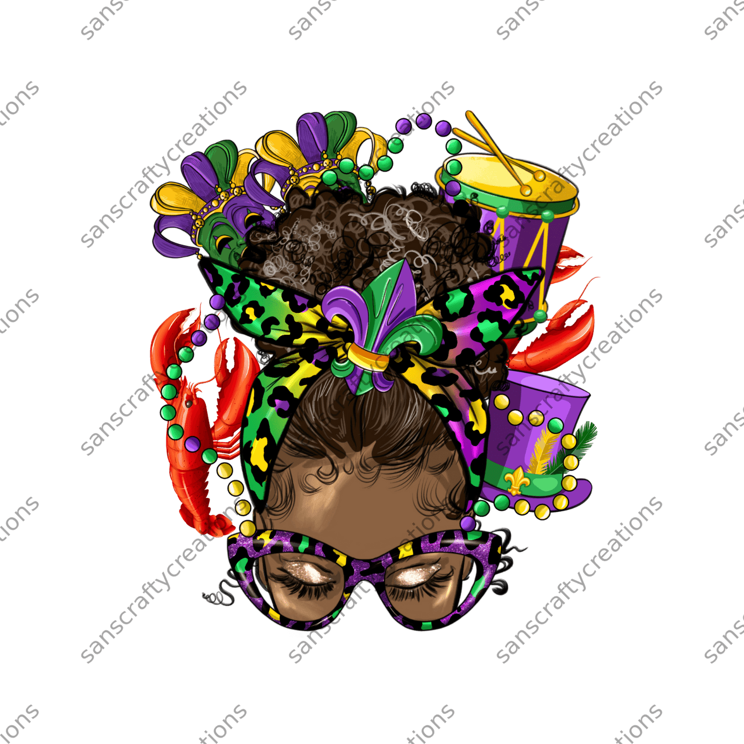 Mardi Gras-Transfer -  by SansCraftyCreations.com - 