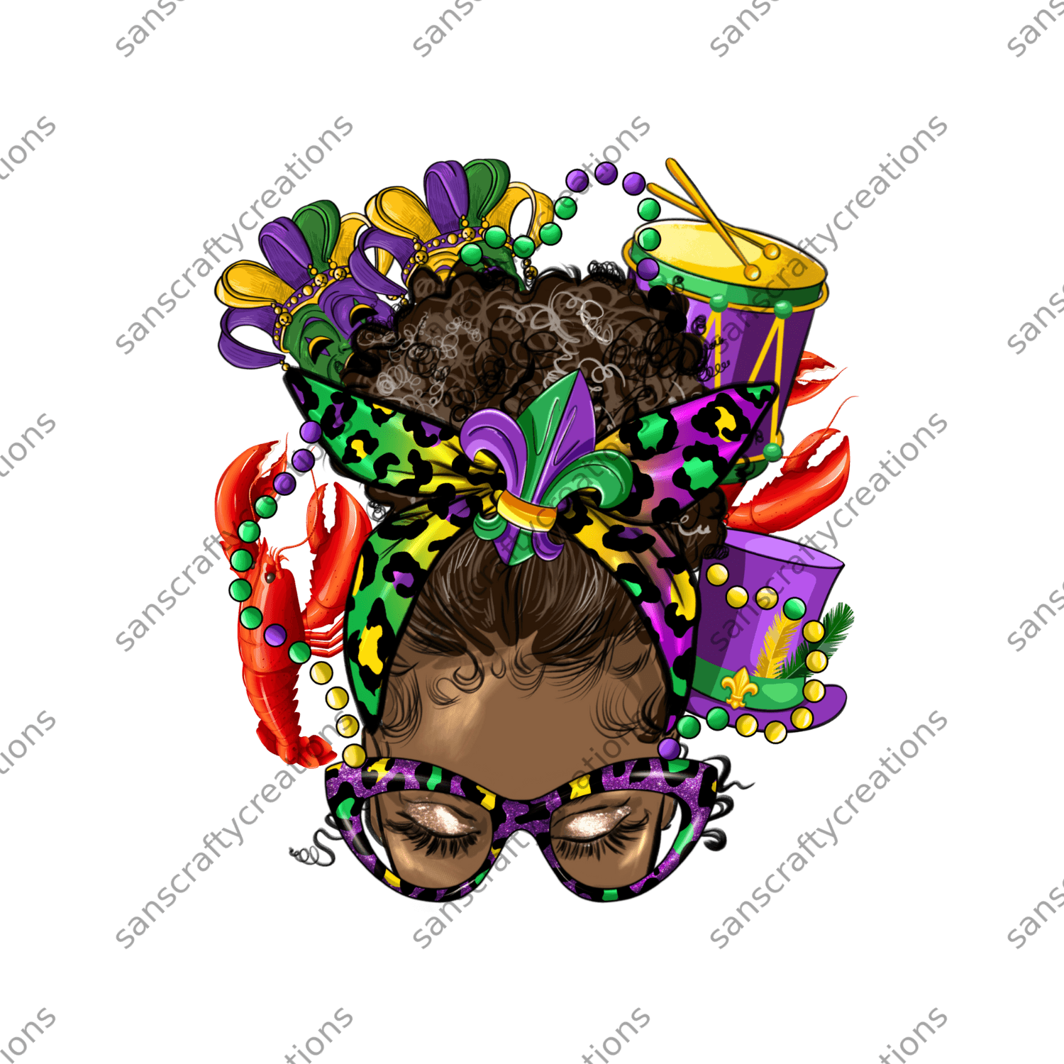 Mardi Gras-Transfer -  by SansCraftyCreations.com - 