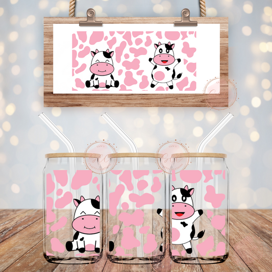 Cows and pink spots-Libbey Glass Wrap