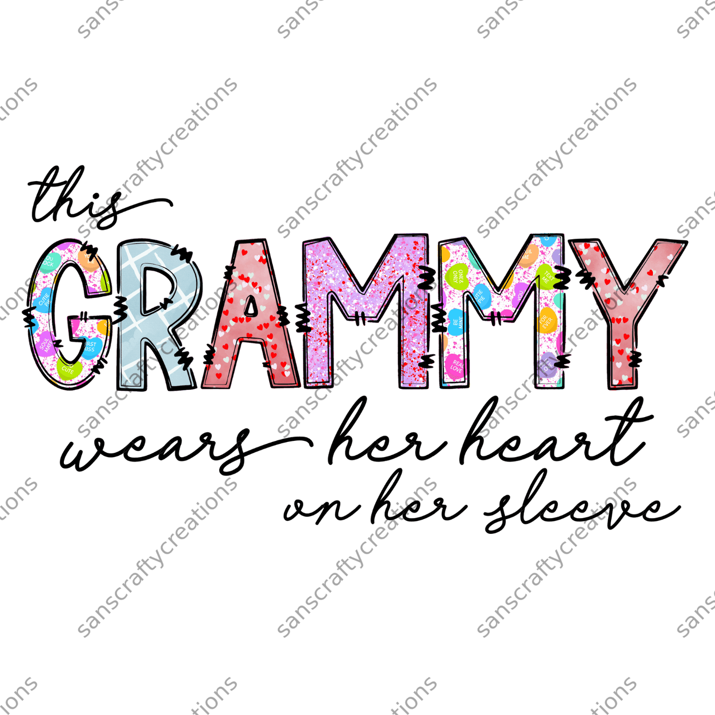 This Grammy wears her heart on her sleeve-Transfer -  by SansCraftyCreations.com - 