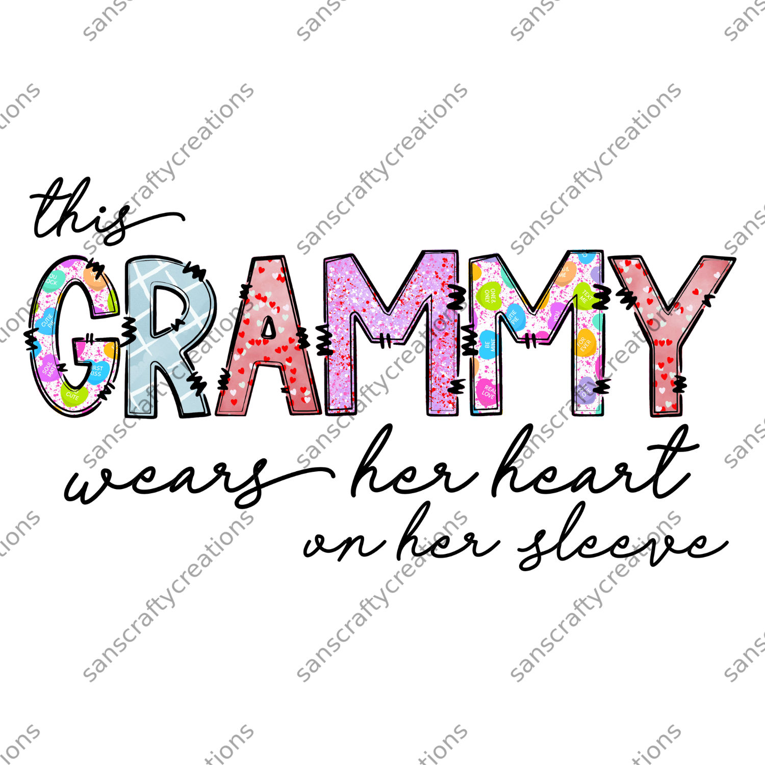 This Grammy wears her heart on her sleeve-Transfer -  by SansCraftyCreations.com - 