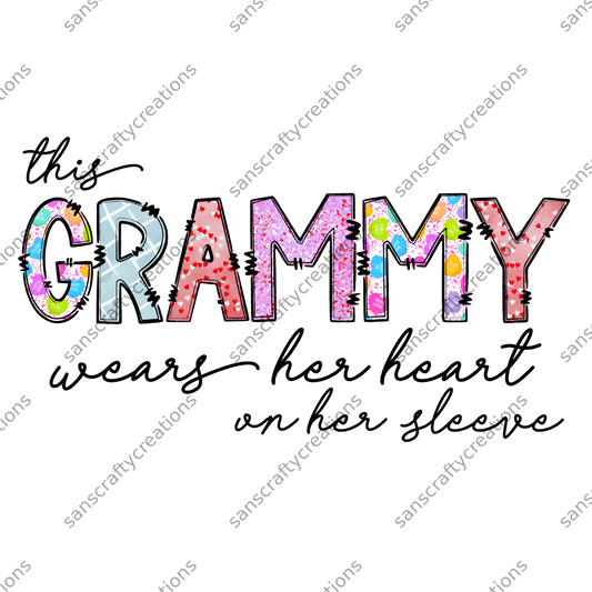 This Grammy wears her heart on her sleeve-Transfer -  by SansCraftyCreations.com - 