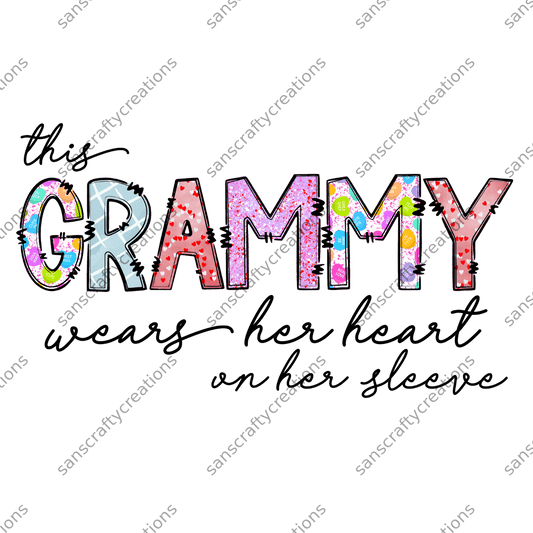 This Grammy wears her heart on her sleeve-Transfer - by SansCraftyCreations.com -