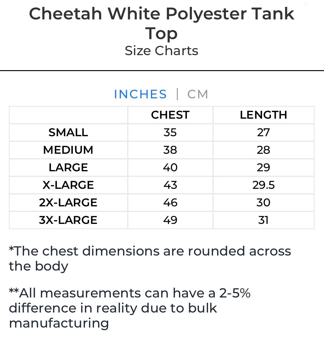 Cheetah White Polyester Tank Top