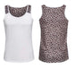 Cheetah White Polyester Tank Top