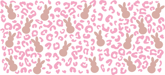 Easter Bunny Pink Leopard -16oz Libbey Glass Wrap