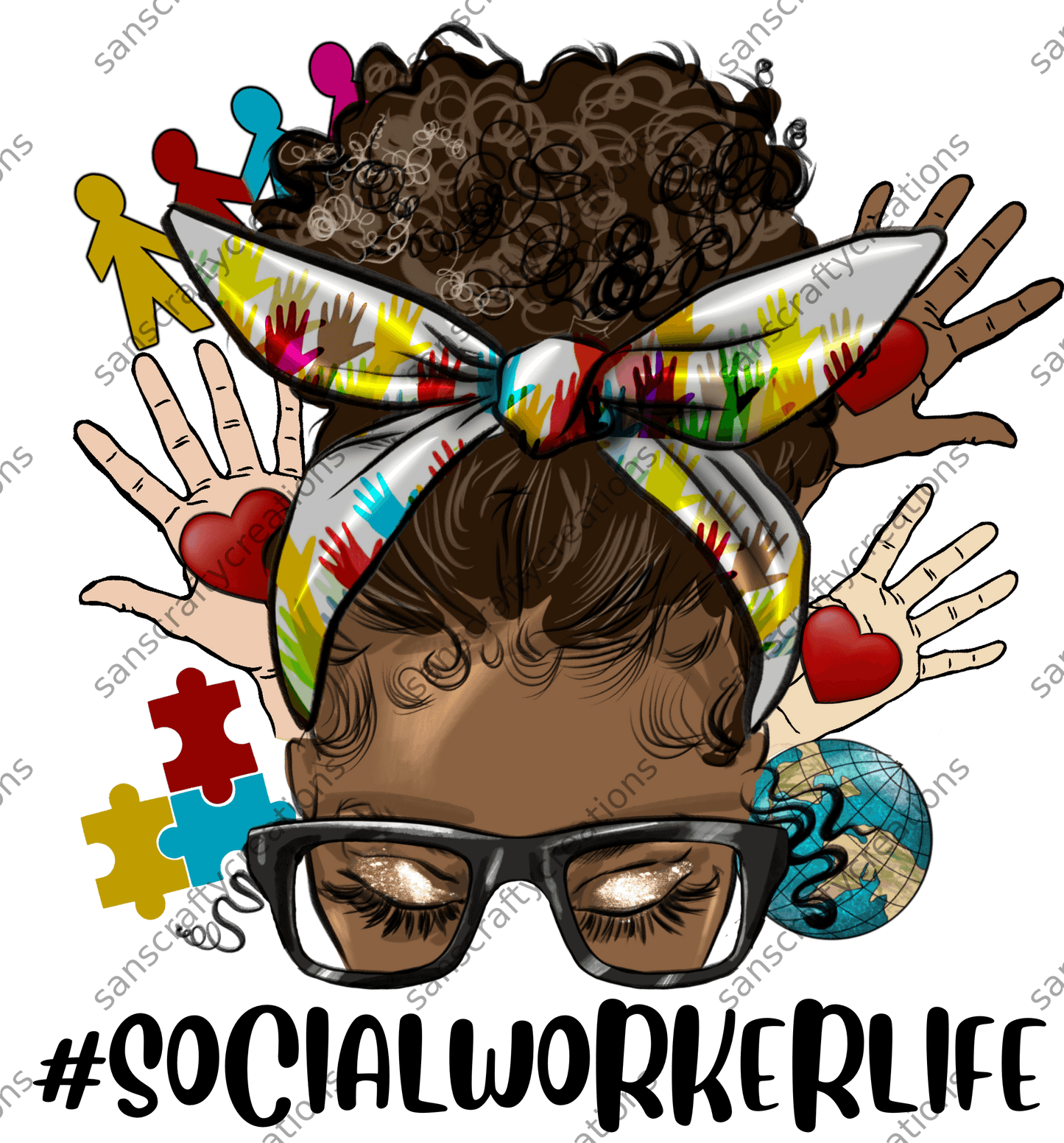 Social Worker life-Printed Heat Transfer Vinyl -  by SansCraftyCreations.com - 