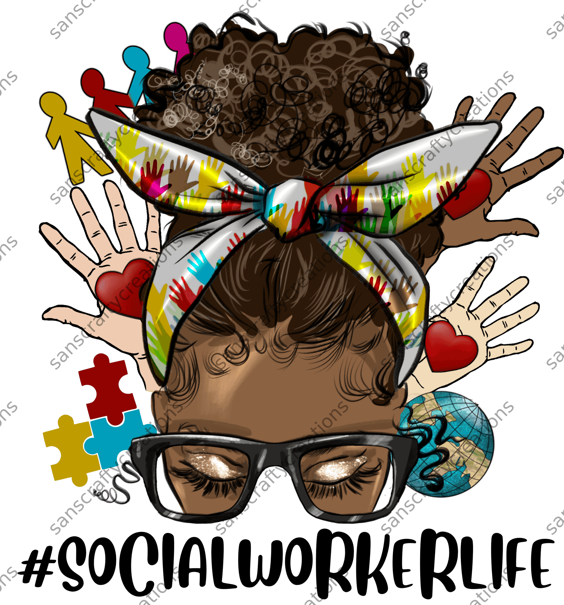 Social Worker life-Printed Heat Transfer Vinyl -  by SansCraftyCreations.com - 