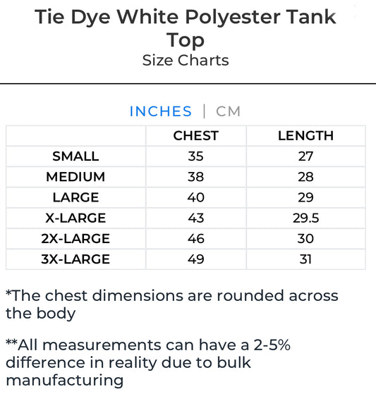 Tie Dye White Polyester Tank Top