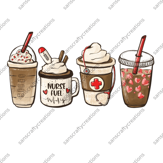 Nurse Fuel-Printed Heat Transfer Vinyl - by SansCraftyCreations.com -