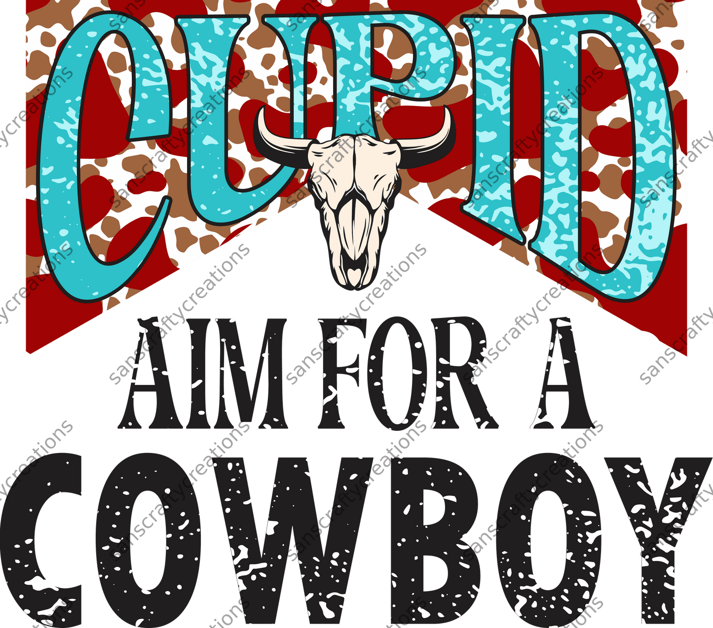 Cupid Aim for a Cowboy-Printed Heat Transfer Vinyl -  by SansCraftyCreations.com - 