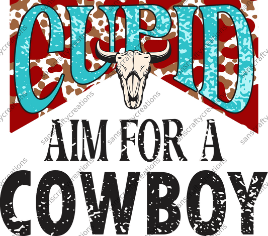 Cupid Aim for a Cowboy-Printed Heat Transfer Vinyl -  by SansCraftyCreations.com - 