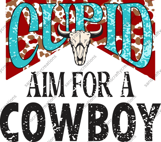Cupid Aim for a Cowboy-Printed Heat Transfer Vinyl - by SansCraftyCreations.com -