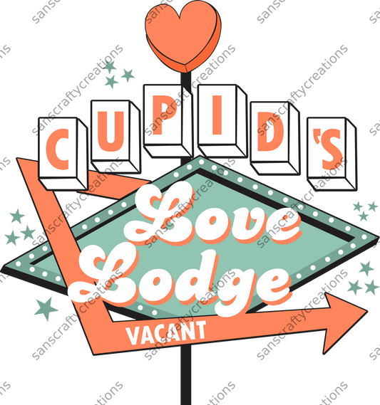 Cupids Love Lounge-Printed Heat Transfer Vinyl -  by SansCraftyCreations.com - 