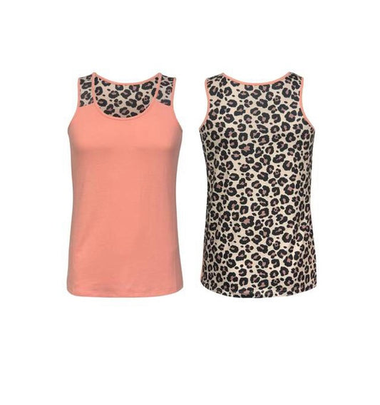 Cheetah Coral Polyester Tank Top