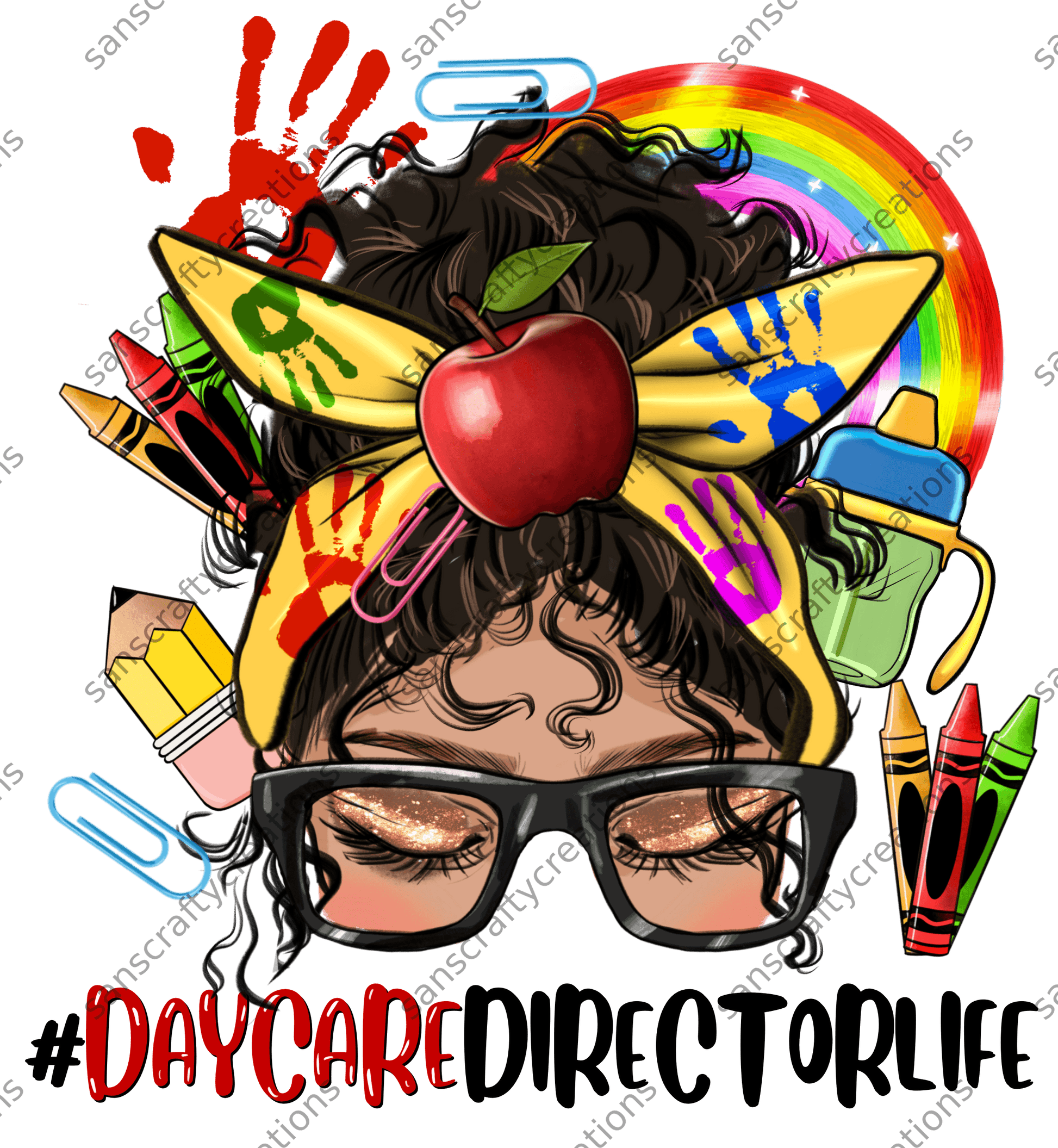 Latino Daycare Teacher Life-Transfer -  by SansCraftyCreations.com - 