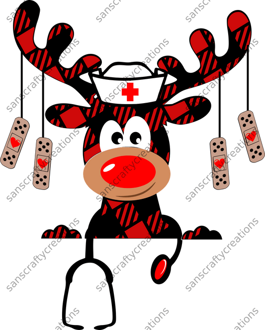 Medical Reindeer-Printed Heat Transfer Vinyl -  by SansCraftyCreations.com - 