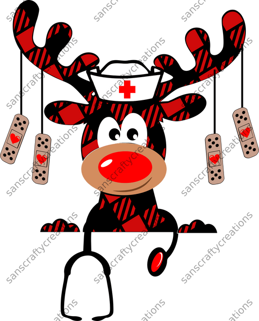 Medical Reindeer-Printed Heat Transfer Vinyl - by SansCraftyCreations.com -