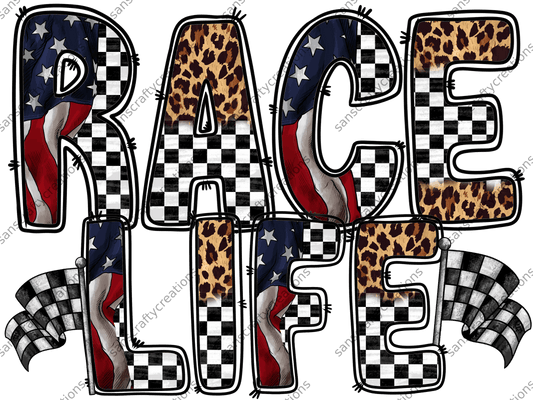 Race Life-Transfer - by SansCraftyCreations.com -