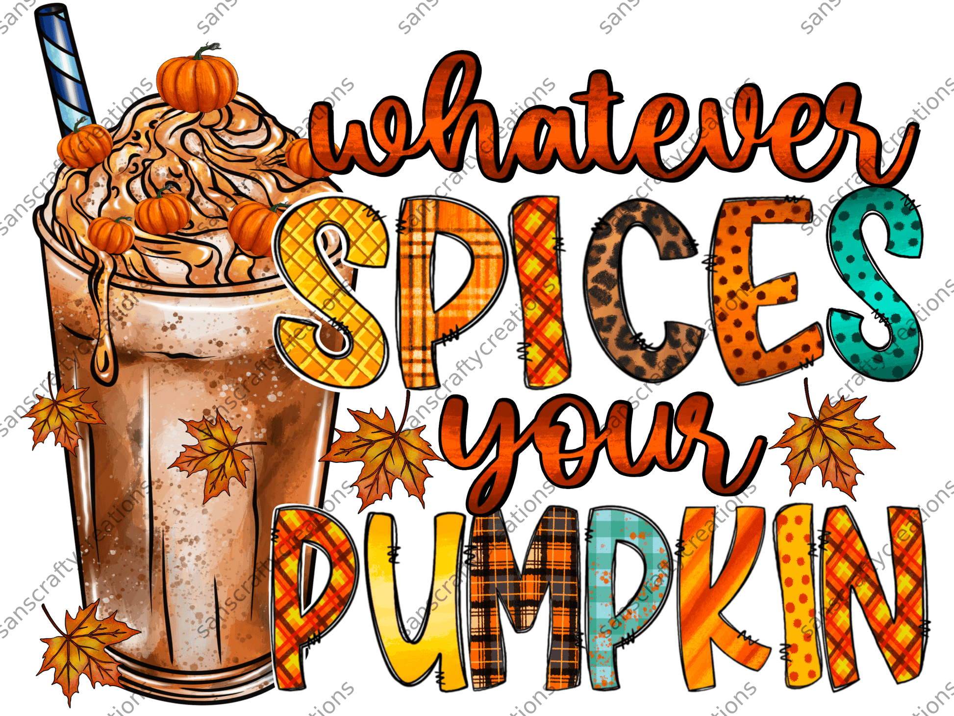 Whatever Spices your Pumpkin-Printed Heat Transfer Vinyl -  by SansCraftyCreations.com - 