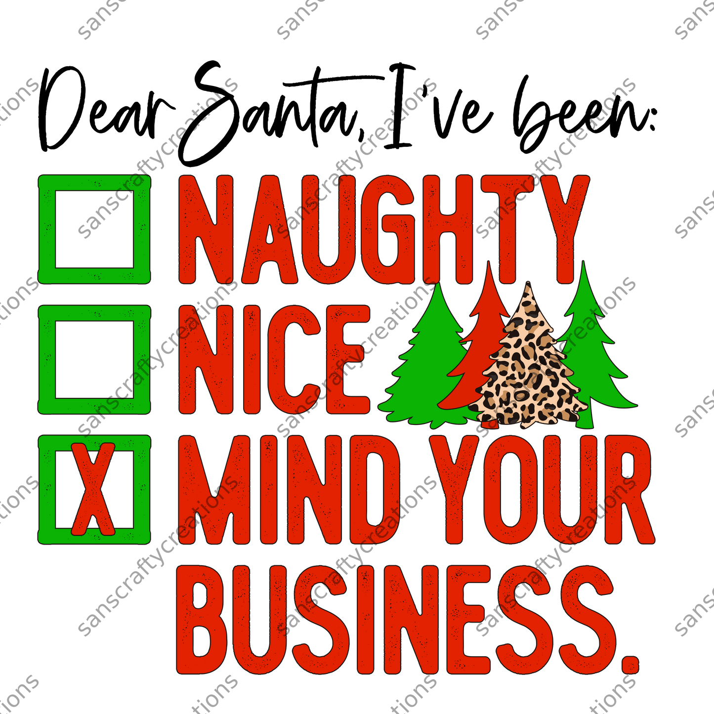 Dear Santa, I've Been-Printed Heat Transfer Vinyl -  by SansCraftyCreations.com - 