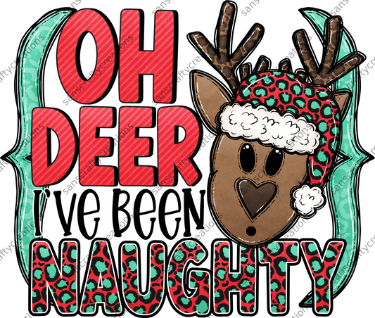 Oh Deer I've been Naughty-Printed Heat Transfer Vinyl -  by SansCraftyCreations.com - 