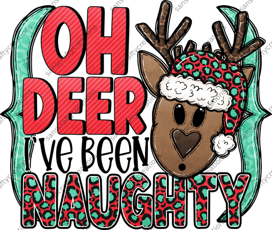 Oh Deer I've been Naughty-Printed Heat Transfer Vinyl - by SansCraftyCreations.com -