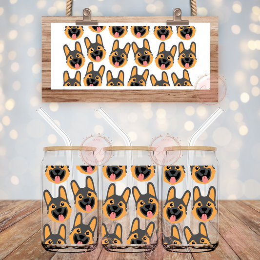 German Shepard-16oz Libbey Glass Wrap