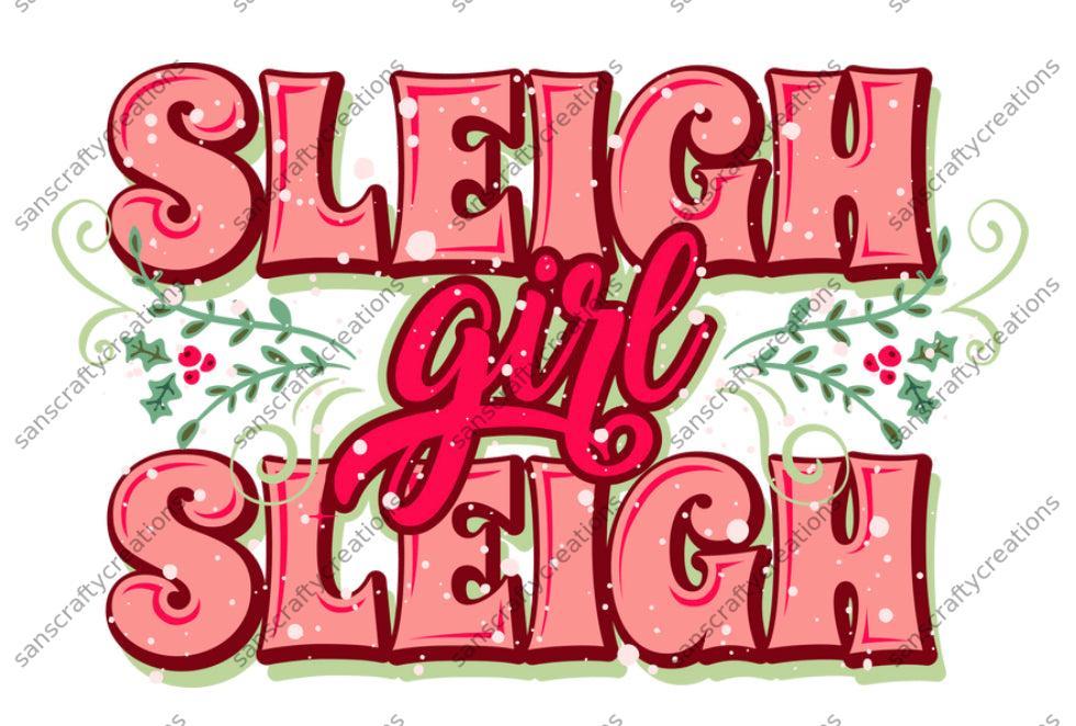 Sleigh Girl Sleigh-Printed Heat Transfer Vinyl -  by SansCraftyCreations.com - 