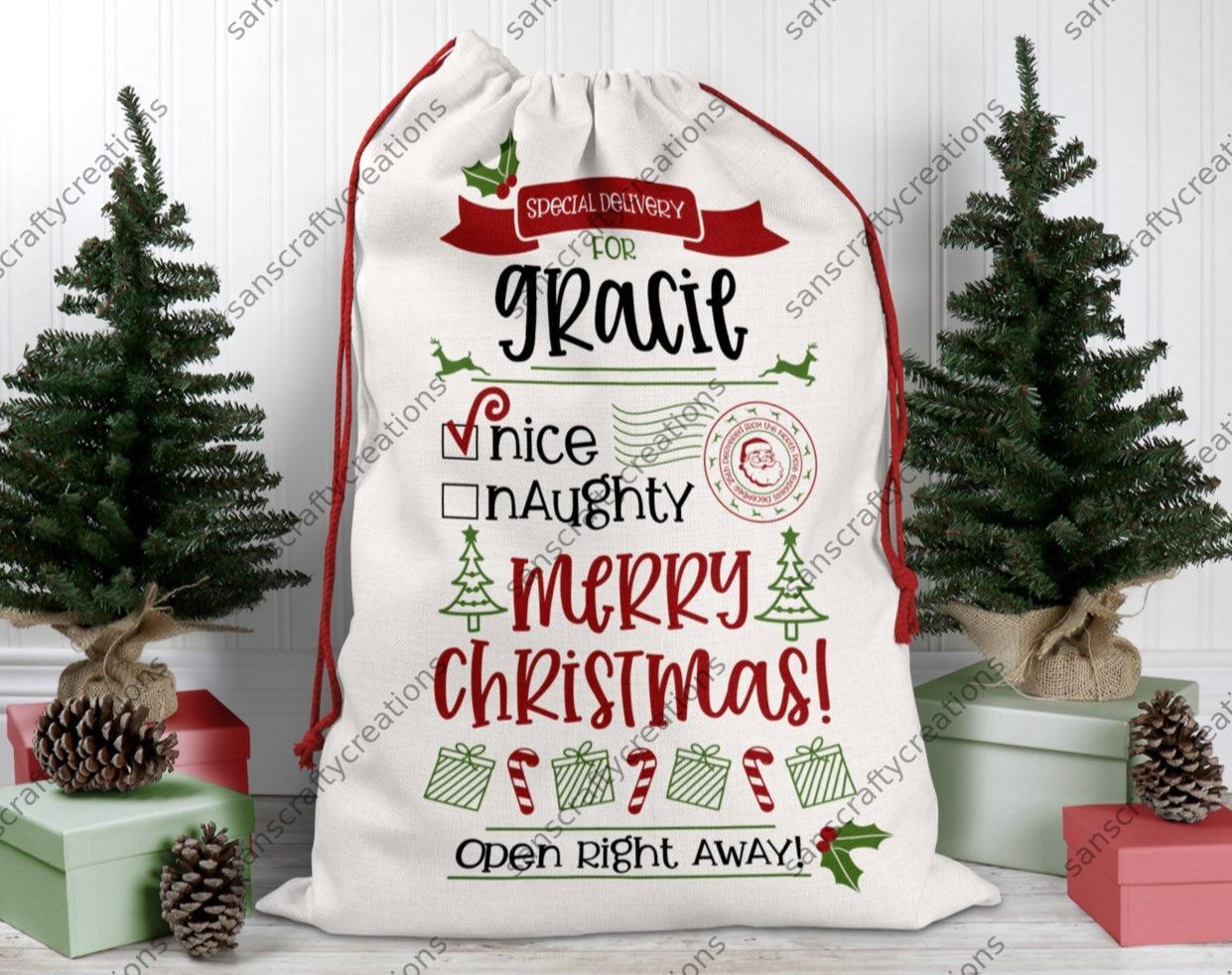 Santa Sack-Printed Heat Transfer Vinyl -  by SansCraftyCreations.com - 