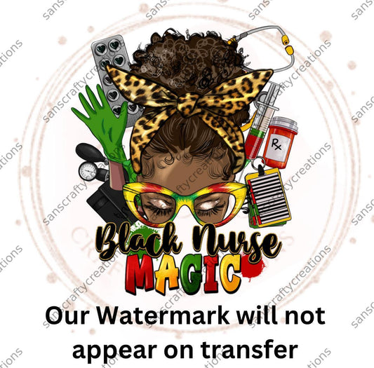 Black Nurse Magic-Transfer - by SansCraftyCreations.com -